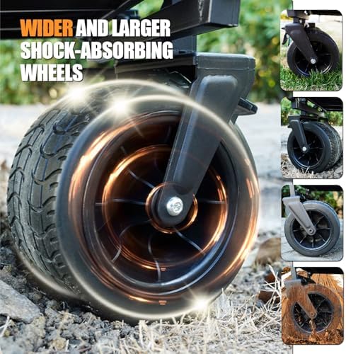 Portable Camping Cart,Electric Camping Festival Trolley Cart with Electric Assistance Folding Garden Wagon 200L/150KG Large Capacity for Camping Outdoor Activities Be