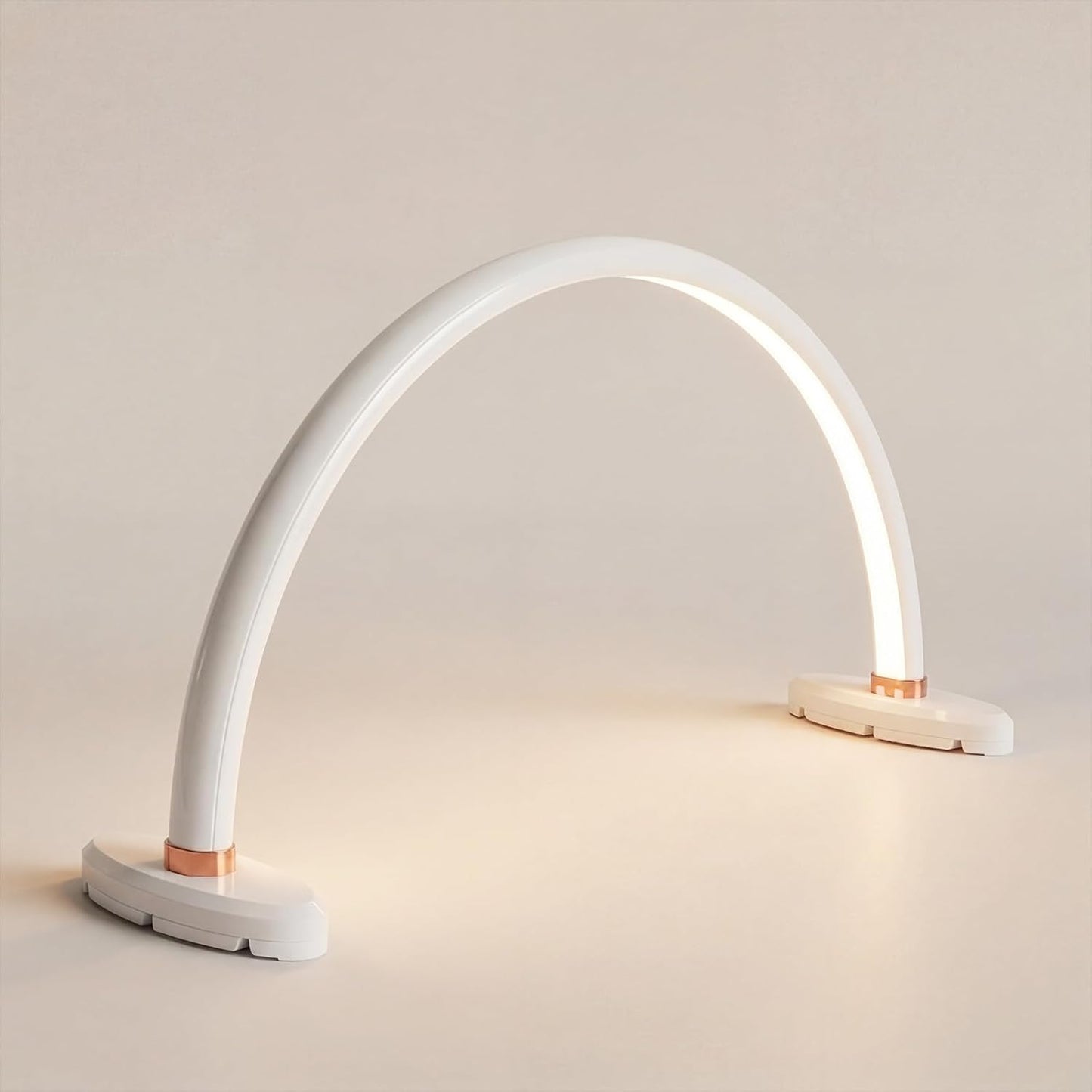 Half Moon Light for Nail Desk 16 inch Nail Desk Light Half Moon Lamp Portable Arch Lamp Dimmable with Foldable Bracket for Desk Salon Table Use, 3 Color Temperature