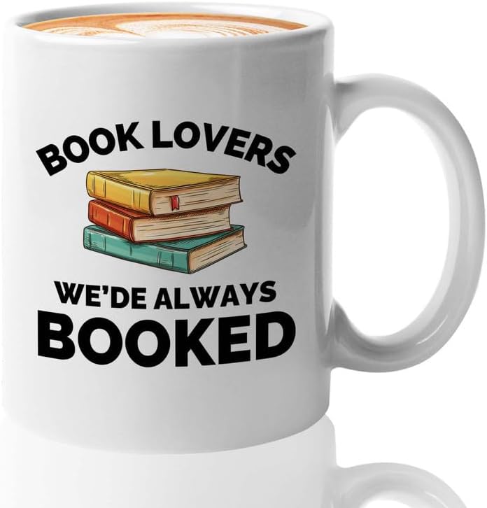 Book Lover Coffee Mug 11oz White - Always booked - Gift For Poets Bookish People Bibliophile Librarian Book Club Reader