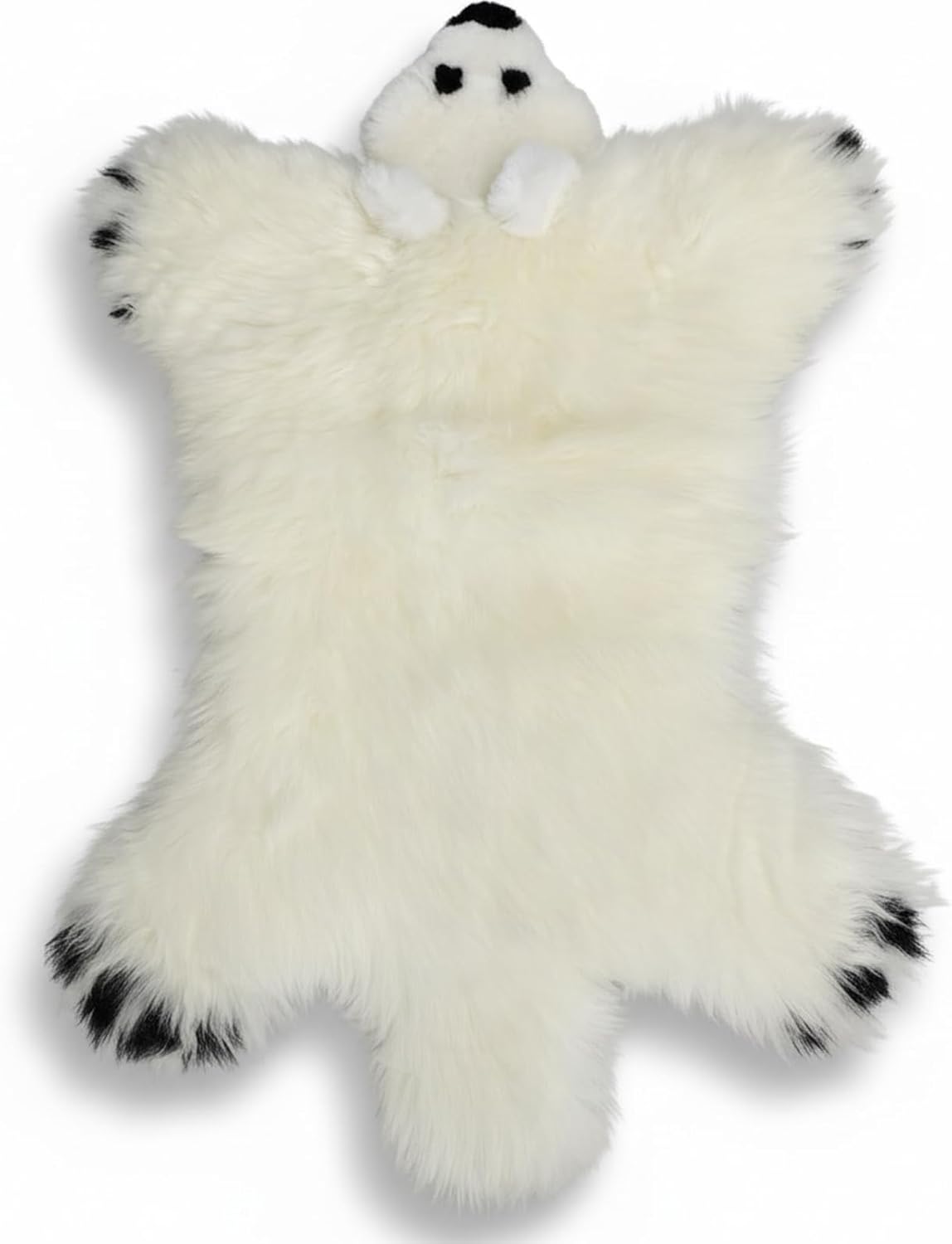 Gracefur Polar Bear Rug for Nursery - Fluffy Shaggy Sheepskin Rug for Kids Bedroom - Cute Soft Bear Animal Shaped Rug for Girls Boys Toddlers Decor