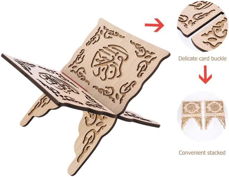 Wooden Book Holder Stand Bookshelf Prayer Ornament