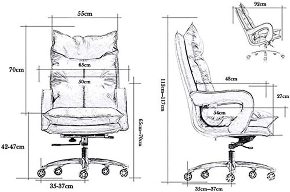 Big Tall Executive Boss Office Chair Adjustable Swivel Lumbar Support Classic Ergonomic Managerial Chairs for Meeting Room Lunch Break Reading(White)