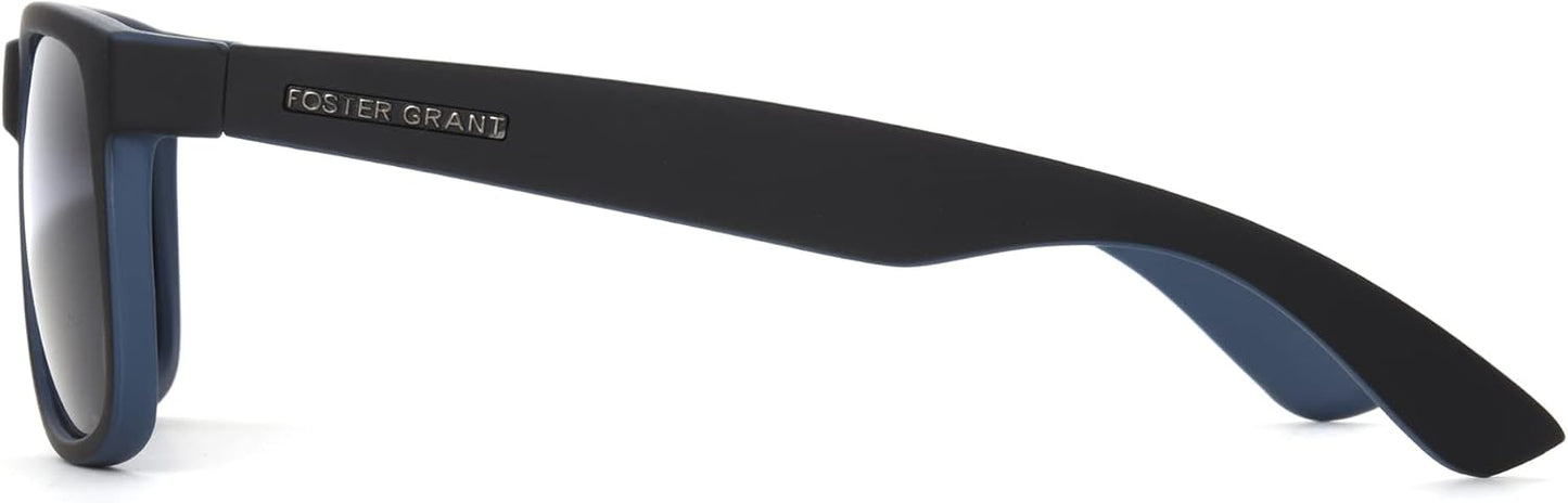 Foster Grant mens Jace Polarized for Digital Sunglasses Sunglasses, Matte Black and Navy, 54mm US