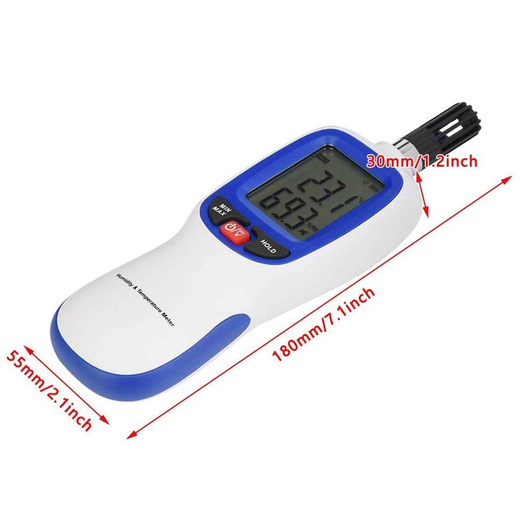 Room Thermometer Large Wall Gauge Meter with Backlight Digital Psychrometer Hygrometer