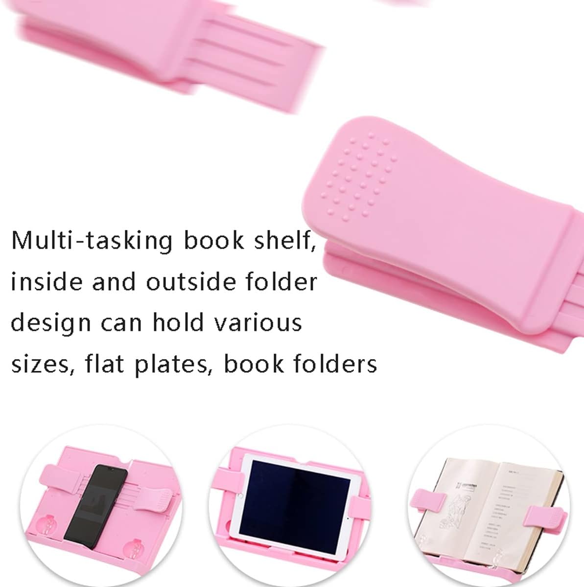 Book Stands and Holders for Reading Book Stand Flexible Folding Document Holder Adjustable Reading Height and Angle for Hard Covers, Paperbacks for Kitchen and Office