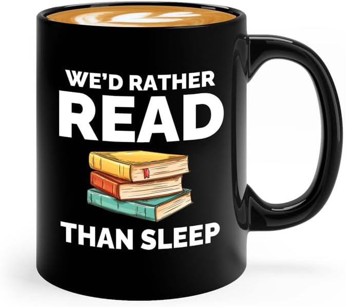 Book Lover Coffee Mug 11oz Black - Read than sleep - Gift For Poets Bookish People Bibliophile Librarian Book Club Reader