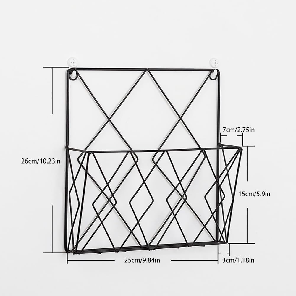 Wall Mounted Magazine File Rack Organizer, Hanging Document Rack, Metal Wire Wall Mounted Magazine Folder Holder Rack for Magazines Novels Recipes