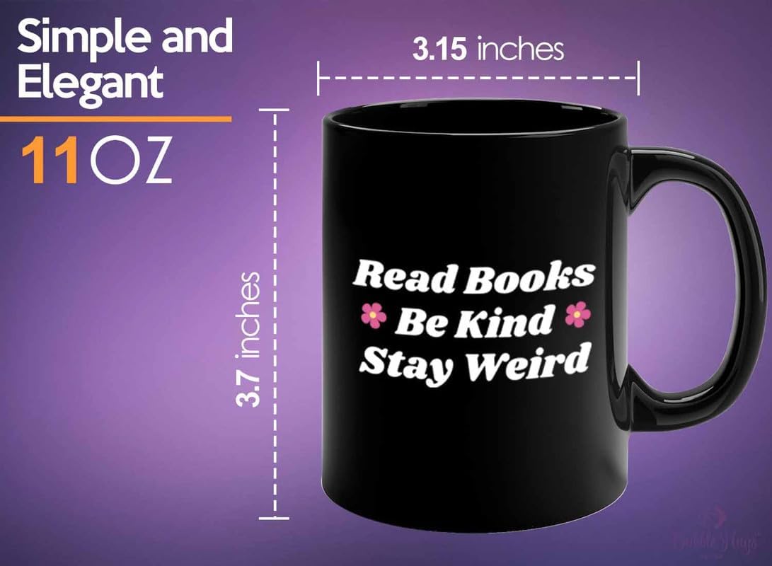 Reading Coffee Mug 11oz Black - Read Books - Reader Gift Bookworm Owl Lover Cat Lover Book Lover Novelist Librarian Writer