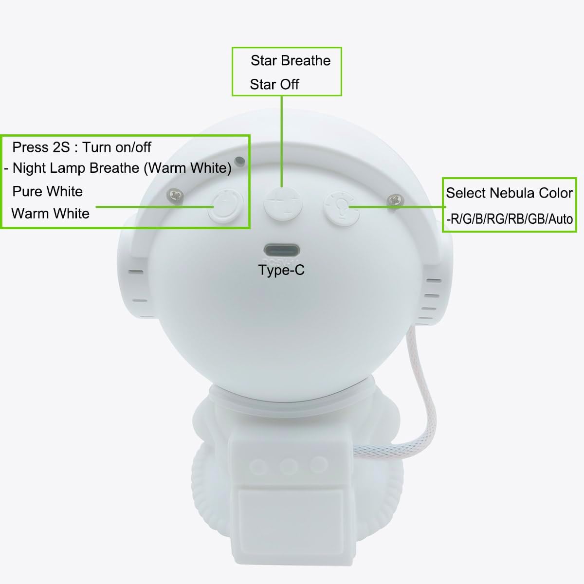 Astronaut Galaxy Projector LED Night Lights for Kids,Nebula Ceiling Lamp Star Light Nightlight Kids for Room Deco with Timer and Remote