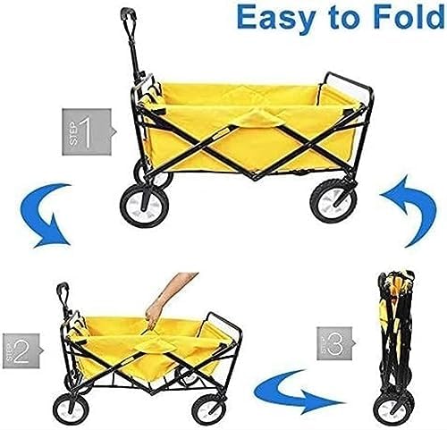 Portable Camping Cart,Outdoor Camping Trolley Folding Wagon with Heavy Duty Waterproof Design Beach Utility Cart for Garden Sports and Festivals (Green)