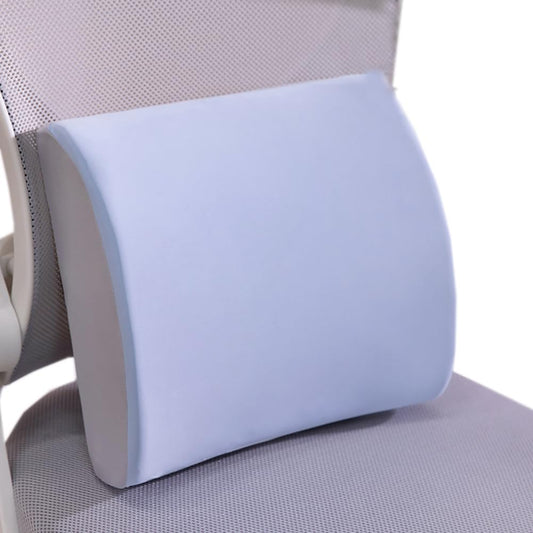 Tingting's Dream Ice Silk Lumbar Pillow Memory Foam Office Chairs Lumbar Back Cushion Slow Rebound Gaming Chair Waist Support Pillow (Blue, 35×32×12CM/13.8"×12.6"×4.72")