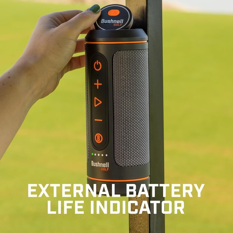 Bushnell Golf Wingman 2 GPS Bluetooth Speaker | Audible Distances, Magnetic Cart Mount, Custom Sound Bites, TWS Pairing & USB-C Charging