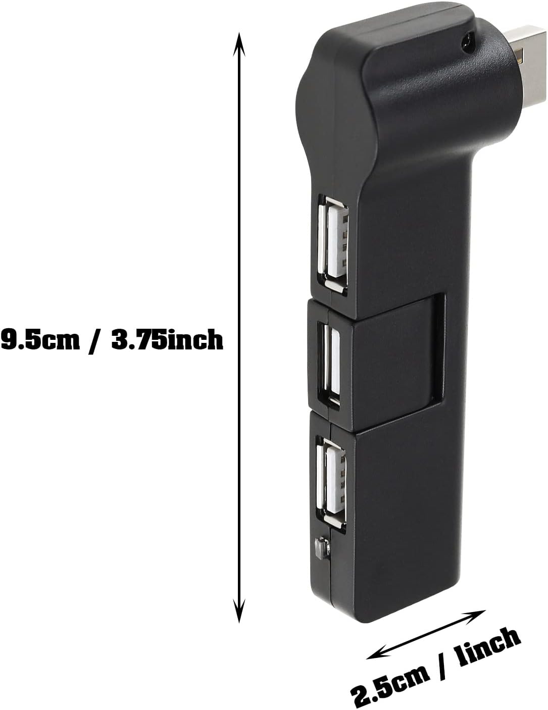 Create idea 4 Port 180 ° Rotation USB Extender Hub 4 Port USB Hub Power Adapter Mini USB 2.0 Hub 4 Port USB Hub Accessories for Mouse Keyboards Card Readers 5V 500mA