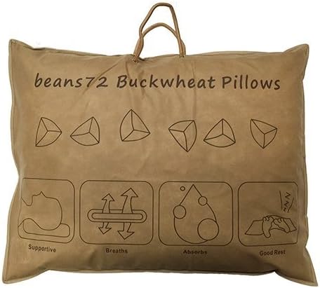 Beans72 Organic Buckwheat Pillow - Travel/ Child Size (11 inches x 16 inches)