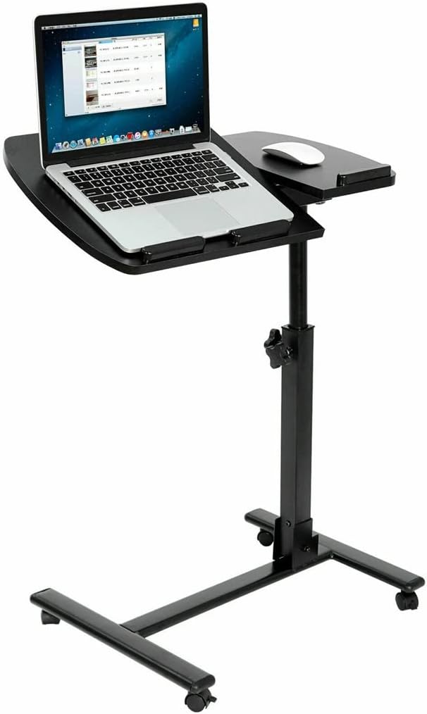 Angle Height Adjustable Rolling Laptop Desk Over Sofa Bed Notebook Table Stand