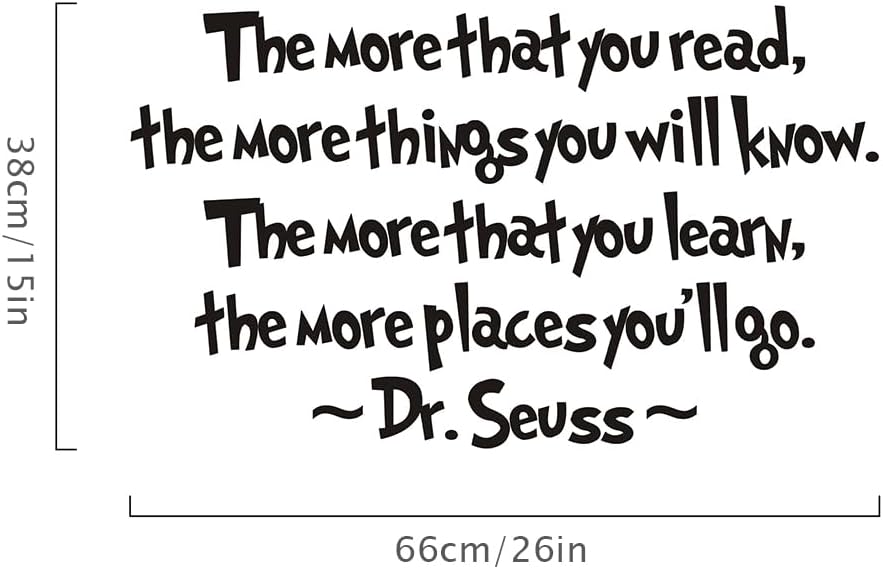 Kids Room Decals Inspirational Quotes Baby Bedroom Wall Stickers Nursery Decor,Dr.Seuss Saying Decals