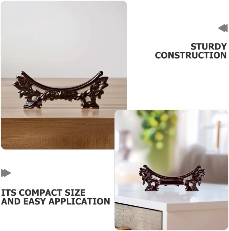 Healifty Wooden Plate Display Stand: Chinese Dragon Chinese Plate Holder for Decorative Display Multi-Functional Easel Stand Ornament for Wall and Home Tabletop Decor