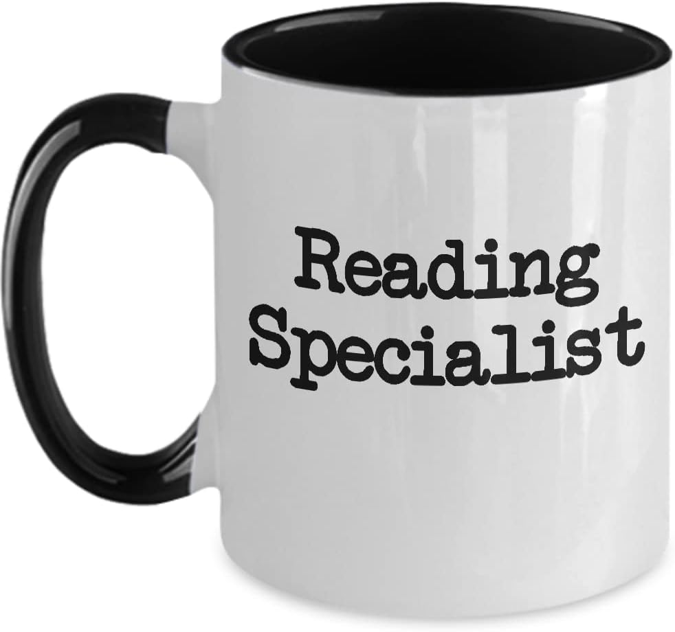 Reading Specialist Mug White Two Tone Coffee Cup Funny Gift for Book Lover Gift for Librarian Love to Read