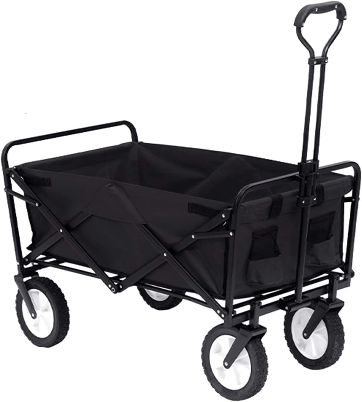 Portable Camping Cart,Garden Transporter Beach Trolley Heavy Camping Folding Trolley Adjustable Handle Trailer Easy to Move Bearing 80KG/176lbs