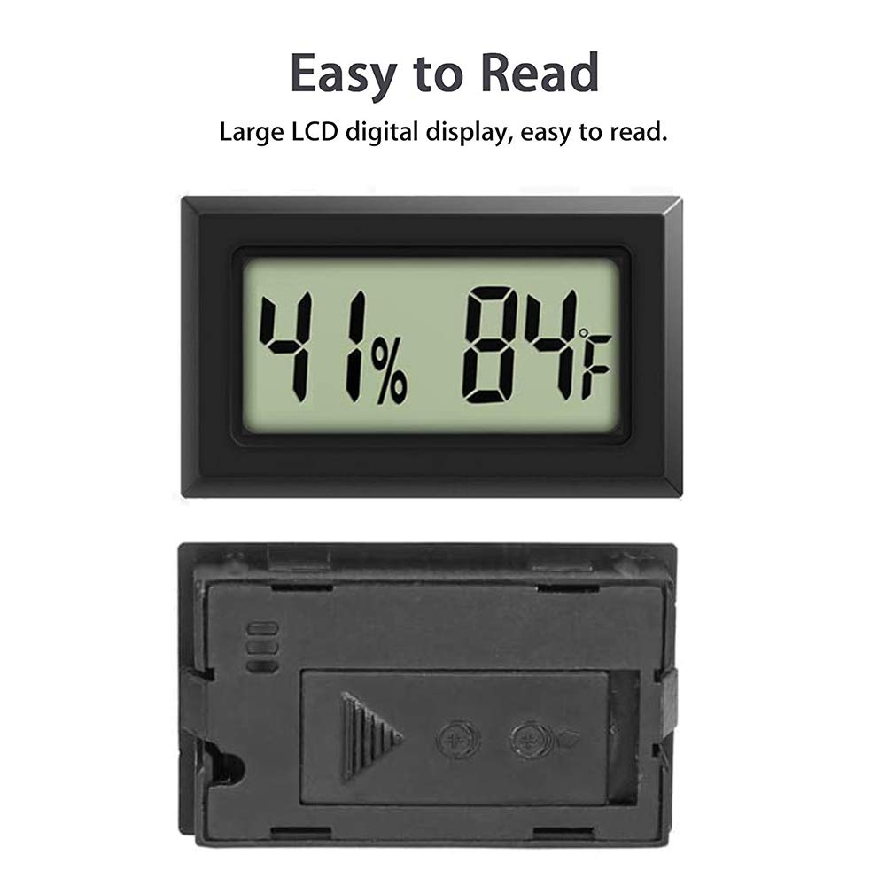 6 Pack Mini Digital Hygrometer Thermometer Small Indoor Temperature and Humidity Meter Gauge with Temp Humidity Sensor Monitor Fahrenheit (℉) for Jars,Home,Room