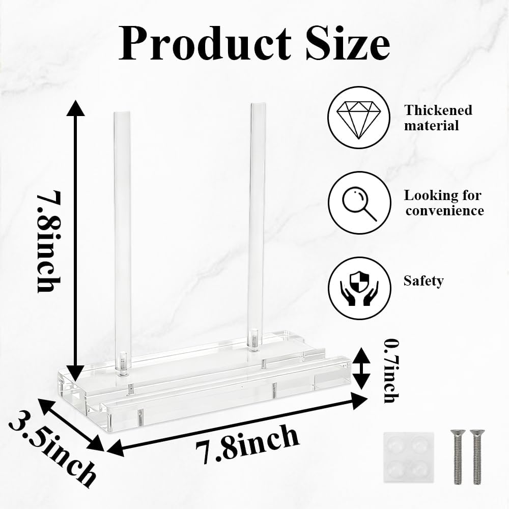 AKAZA Tabletop Acrylic Display Stand Clear Easel, Clear Acrylic Easel Stand Includes A Slot – Book Display Holder For Picture Frame, Album, Record, Magazine, Tablet, Canvas Board (Clear)