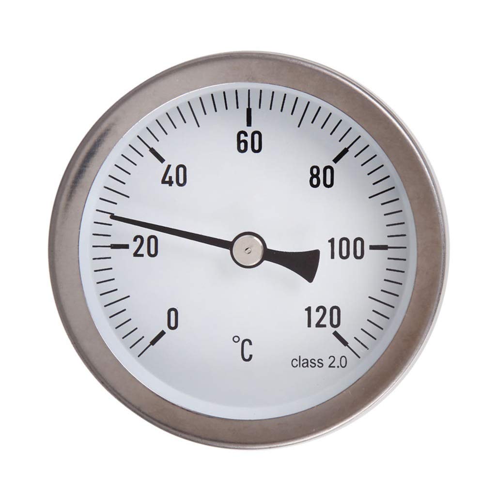 Analog Thermometer 63mm Dial Horizontal ，Horizontal Aluminum Temperature Indicator 0-120°C
