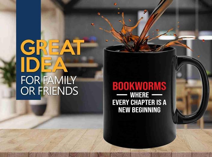 Book Lover Coffee Mug 11oz Black -new beginning - Book Lovers Gifts Book Reader Gifts Book Club Gifts Book Reading Cup Reading Gifts
