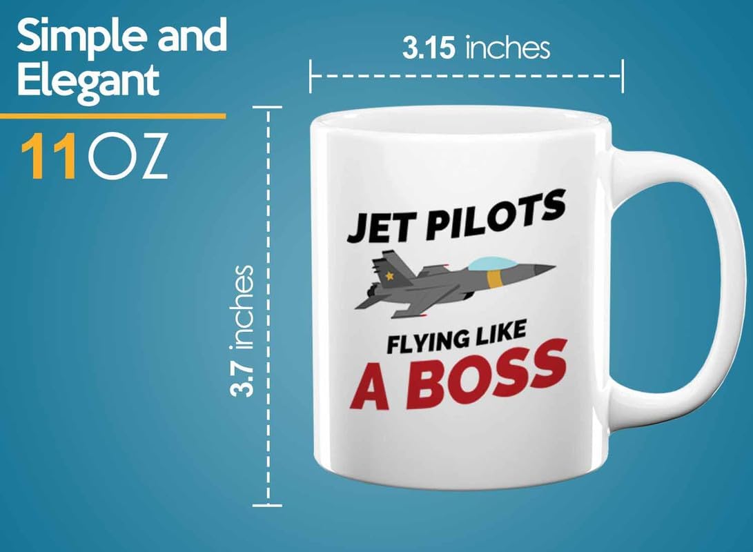 Jet Pilot Coffee Mug 11oz White - Flying like a boss - Pilot Gifts Airplane Flying Captains Aviator Airline Aviation