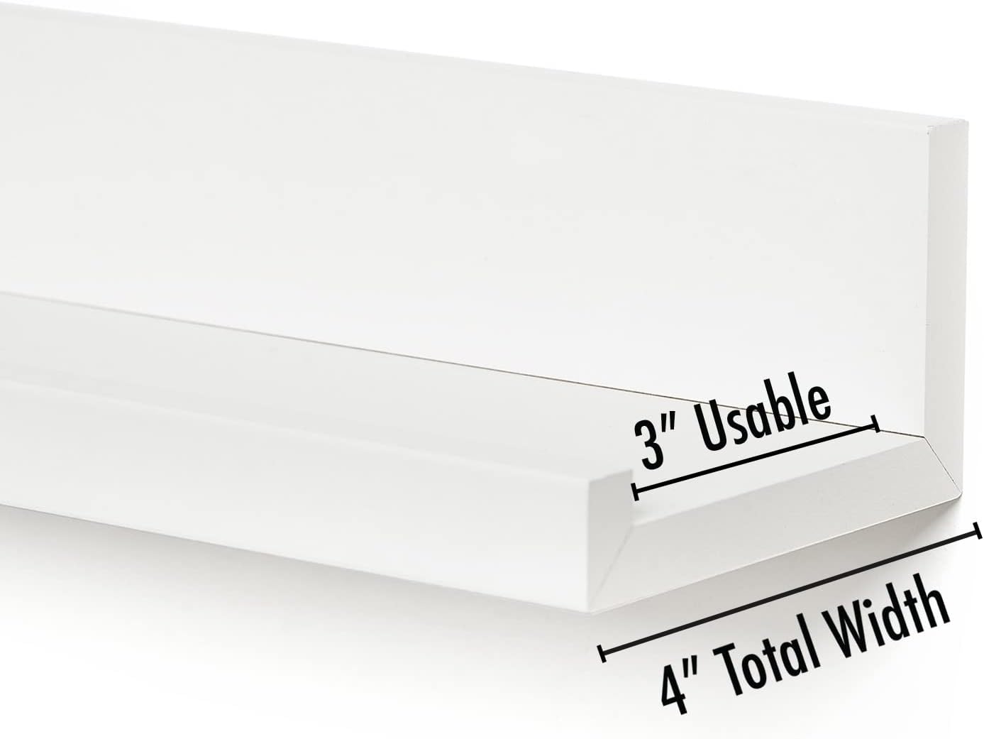 Americanflat 14" Floating Shelves for Wall - Set of 3 - Made of Engineered Wood with Lipped Ledge - Floating Wall Shelves for Bedroom, Bathroom, Kitchen, Office, and Living Room - White