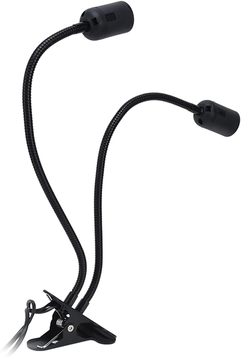 Clip Desk Lamp Socket, E26/E27 Reading Light Stand Clamp Lamp Fixture, 360 Degrees Two Clip on Light Bulb Holder with On/Off Switch and Clamp for Headboard Video Study Work,