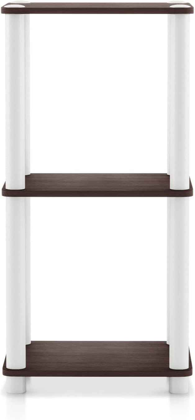 Homes: Inside + Out Apexa Modern 3-Tier Narrow Shelving Units, Collectibles Display Shelves, Easy Assembly Standing Shelf, Home Storage Organizer for Living Room, Bedroom, Office, Espresso