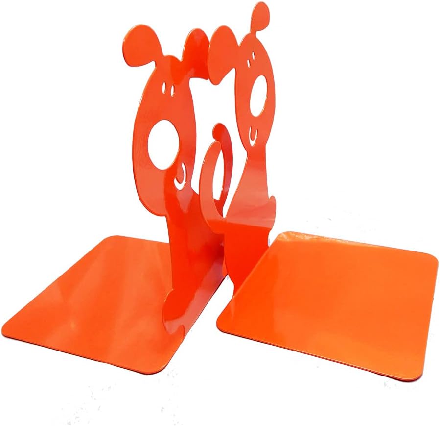 Artkingdome 1Pair Cute Bookend Cartoon Puppy Dog Books Nonskid End Rack Stand Decorative Bookends Orange Gift