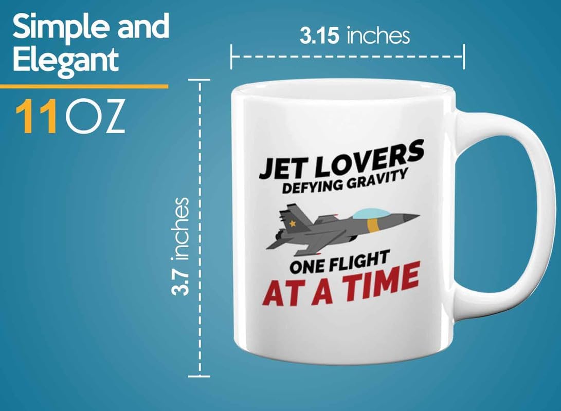 Jet Pilot Coffee Mug 11oz White - Jet lovers Defying gravity - Pilot Gifts Airplane Flying Captains Aviator Airline Aviation