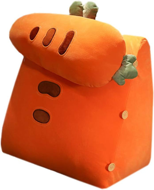 Fruit Adjustable Back Wedge Cushion Soft Neck Support Reading Pillow Bay Window Cushion Bed Sofa Chair Rest Pillow Cushion Backrest Triangle Back Cushion Lumbar Waist Pillow (Carrot, 45×25×42CM)