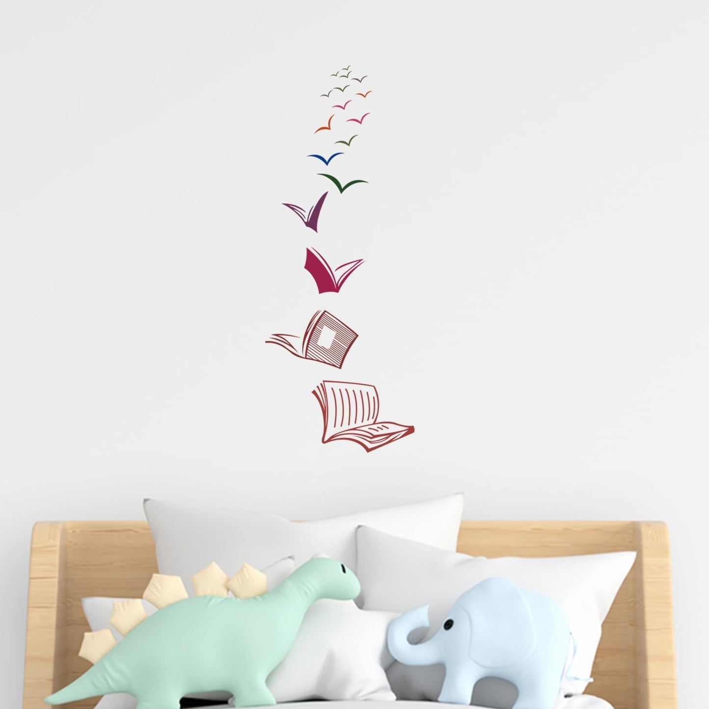 ADECALS Open Book Wall Sticker Colorful Reading Book Wall Art Reading Corner Classroom Decoration