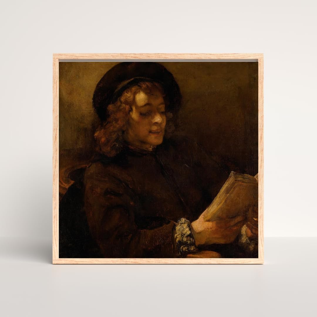 Titus Van Rijn The Artist Son Child Reading Painting By Rembrandt 18"X20" Image Size on CANVAS Fine Art Print Poster Shipped Rolled-up