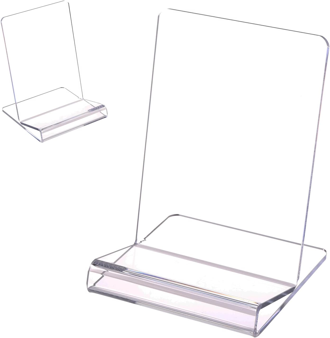 SANRUI Acrylic Display Easel with 2.7''Ledge,2PC Clear Book Display Easel Holder，Display Stand for New Book Releases , Book Stand for Displaying Tablets, Magazines,Notebooks,iPad,CDs, etc（A5 Size）