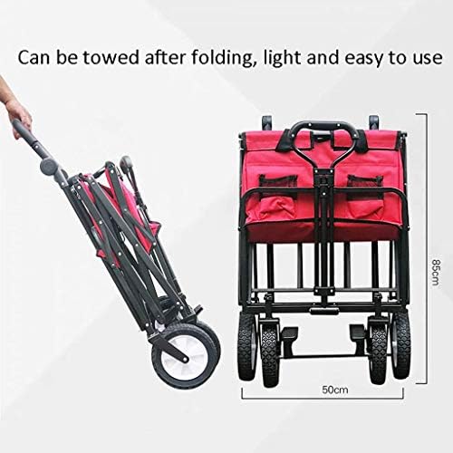 Trolleys, Foldigarden Trolley Cart Heavy Duty Wagon with Canopy, Multi-Function Shoppicart for Outdoor Campibeach Truck with 4 Wheels, Load：100Kg