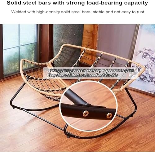 Rocking Outdoor Lounger Chair Chaise Lounge Zero Gravity Rocker,Ergonomic Outdoor Rocking Chair with Soft Thick Cushion Comfy Wicker Lounge Chair for Living Room Bedroom Reading Room Indoor