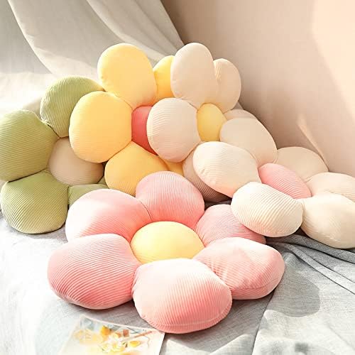 LEHU Flower Floor Pillow, Flower Shaped Seating Cushion -Cute Flowe Pillow for Girls Tweens Room Decor Floor Pillow for Reading and Lounging Comfy (Green Petals,23'')