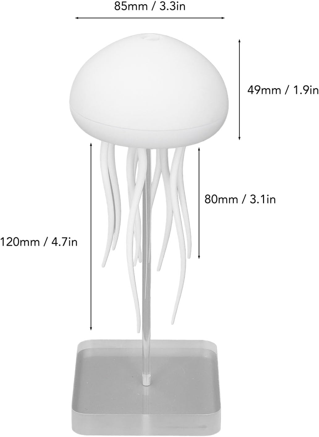 Jellyfish Lamp, Jelly Fish Light Lamps, Voice Control Jellyfish Light with 9 Moving Tentacles, RGB Bedside Lighting Rechargeable Aquarium Cute Night Light