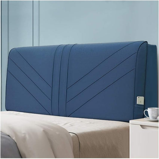 Headboard Padded Bed Backrest Cushion Wedge Pillow Reading Cushion Relax Cushion Backrest for Lying and Sitting 6 Colors 7 Sizes (Color : Dark Blue Size : 120x60cm) (Dark Blue 200x60cm)