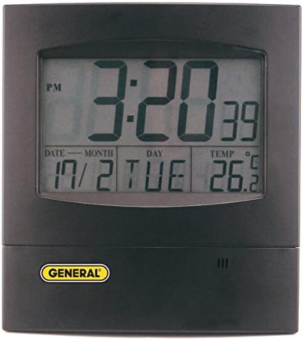 General Tools Jumbo Display Digital Wall Clock #DJC381 with Time, Day, Date and Temperature