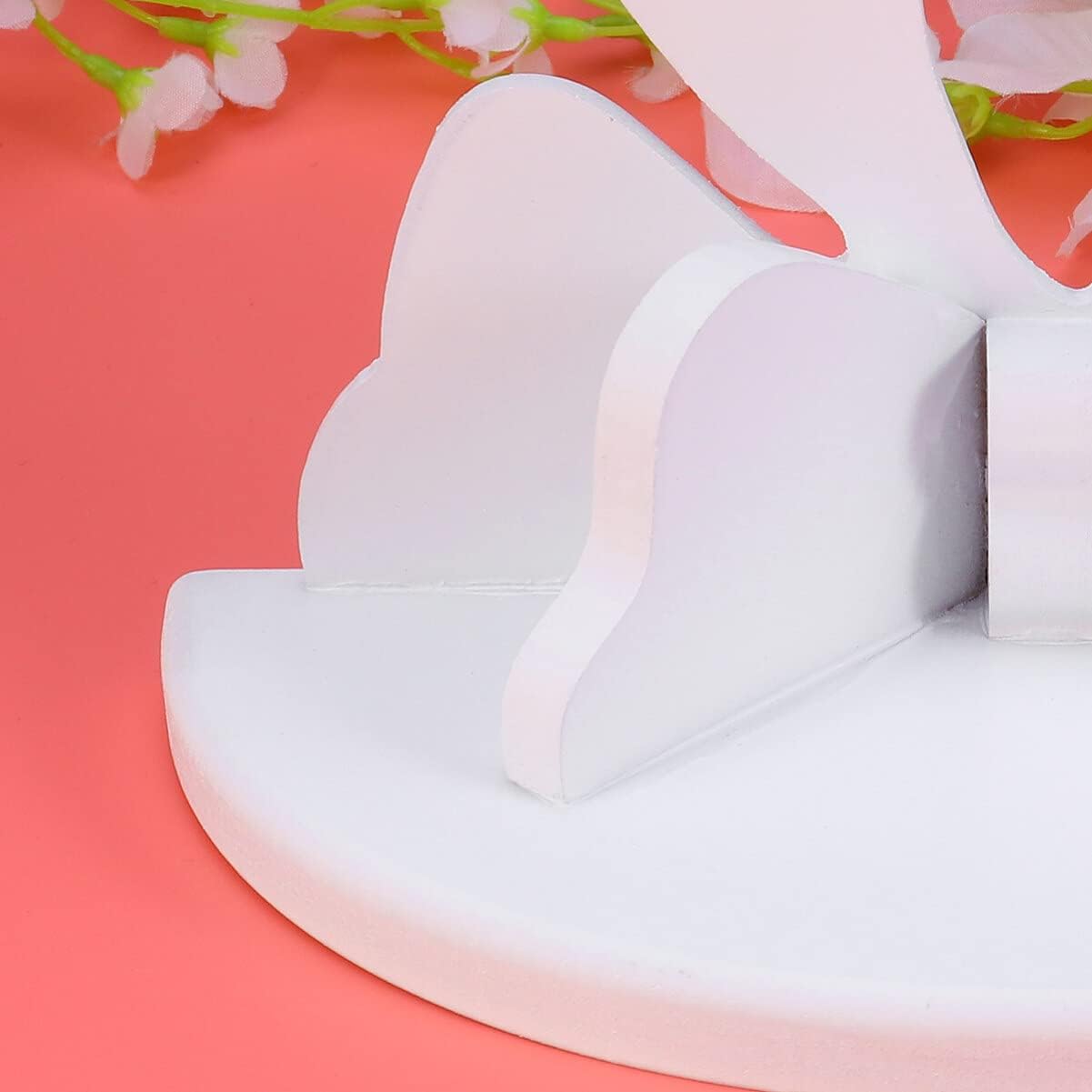 DOITOOL Wooden Floating Shelf Wall Mounted Nordic Style Butterfly Semicircle Storage Shelf for Wall for Bathroom Bedroom Kitchen Living Room (White)