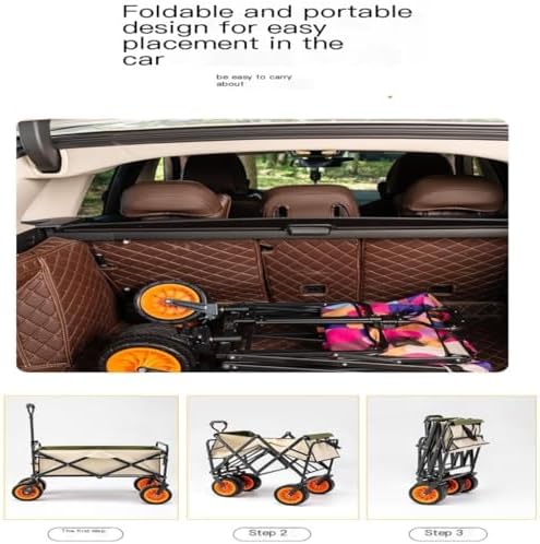 Portable Camping Cart,Outdoor Beach Trolley Cart Portable Hand Trolley for Moving Camping Tools Stackable and Easy to Transport