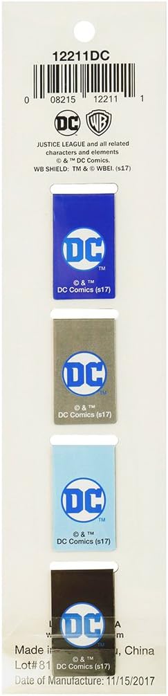 Ata-Boy Justice League Bookmark, Logo Magnetic Bookmarks (4 Set) DC Comics Gifts & Merchandise