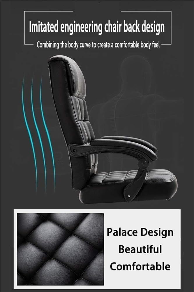 Ergonomic Executive PU Computer Chair with Headrest and Backrest 165 Comfortable Lounge Chairs for Reception Study Bedroom Meeting Room