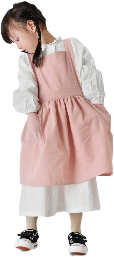 Children Cotton Apron Japanese Style Bib Home Clothes Painting Soft Comfort Pinafore Apron for Girls Boys