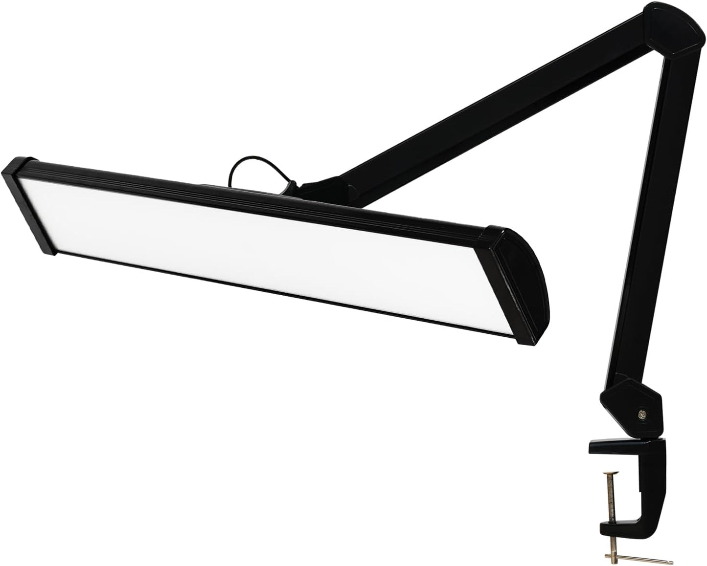 LED Architect Desk Lamp, 4500 Lumens, Dimmable, Metal Swing Arm, 5 Color Temperatures, 50W, Ideal for Task Work, Drafting, Reading, Clamp-on Office Table Lamp with 684 Bright LEDs (Black, CCT)