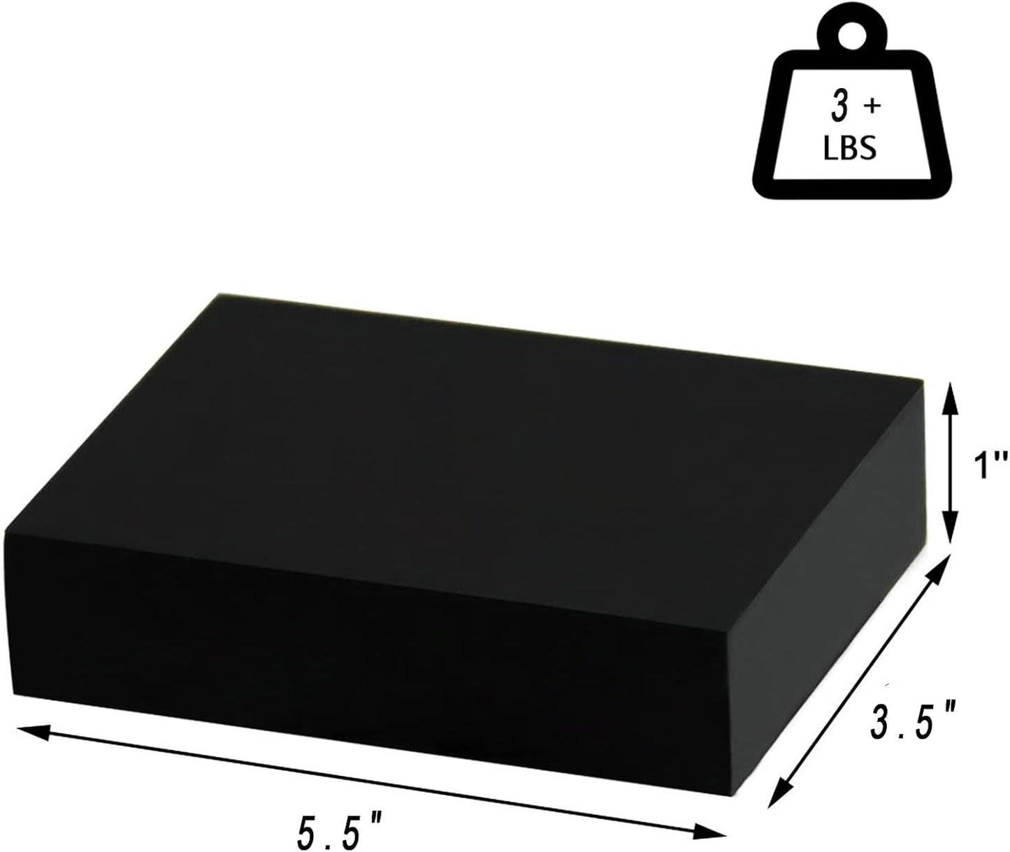 HAO Small Floating Shelf 6 inch Wall Mounted Mini Hanging Display Shelves for Living Room Bedroom Bathroom Set of 3 Black